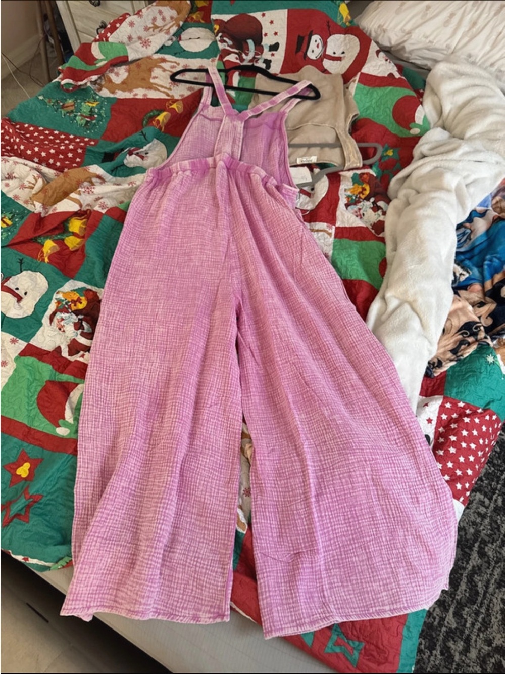 Zenana Outfitters Pink Gauze Wide-Leg Jumpsuit - Picture 5 of 5